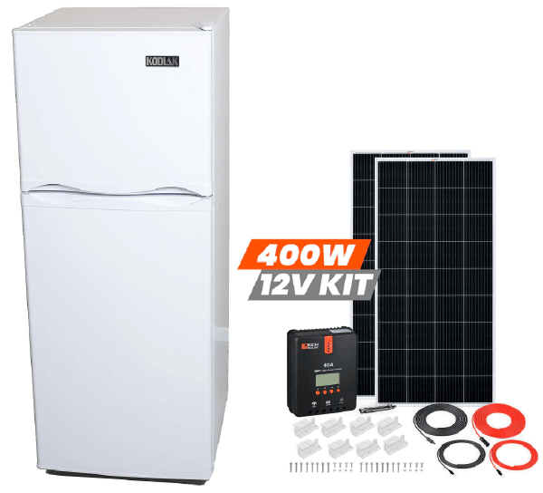 Ben's Discount Supply Refrigerators Kodiak 6 cu ft Solar (DC) Refrigerator-Freezer with 400 Watt Solar Power Kit