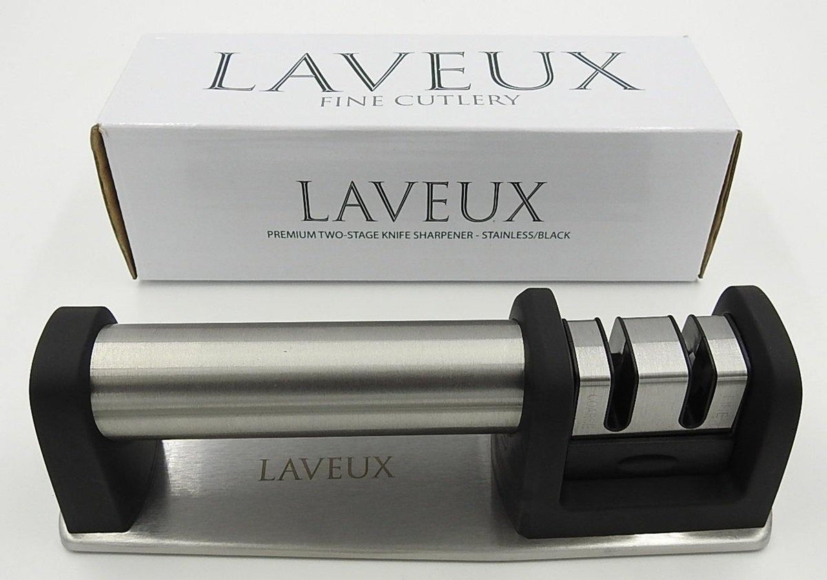 LAVEUX Home Essentials LAVEUX Professional Knife Sharpener Stainless Steel with Tungsten and Ceramic Coarse and Fine Honing. Revive Even the Dullest Knives Quickly and Easily. For All Straight Steel and Serrated Blades FREE SHIPPING!