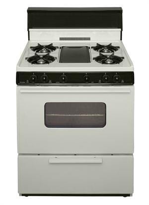 Premier Natural Gas Range/Stove Premier BFK5S9TP 30 Inch Battery Gas Range with 5 Cooktop Burners and Griddle Biscuit with Black Trim CALL FOR AVAILABILITY
