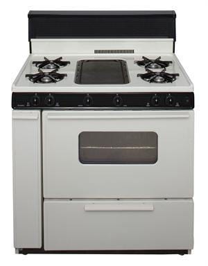 Premier Natural Gas Range/Stove Premier BLK5S9TP 36" Battery Ignition Gas Range with 5 Cooktop Burners and Griddle Biscuit with Black Trim CALL FOR AVAILABILITY