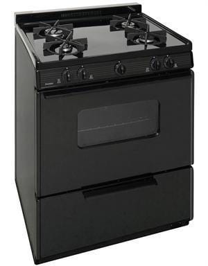 Premier Natural Gas Range/Stove Premier BMK5X0BP 30&quot; Battery Ignition Gas Range with 4 Sealed Variable Burners Black CALL FOR AVAILABILITY