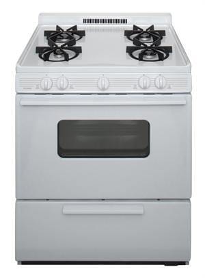 Premier Natural Gas Range/Stove Premier BMK5X0OP 30" Battery Ignition Gas Range with 4 Sealed Variable Burners White on White CALL FOR AVAILABILITY