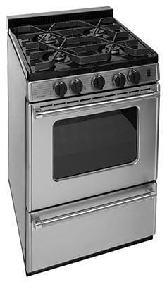 Premier Natural Gas Range/Stove Premier Pro Series P24S3102PS 24" Stainless Range with Electronic Ignition
