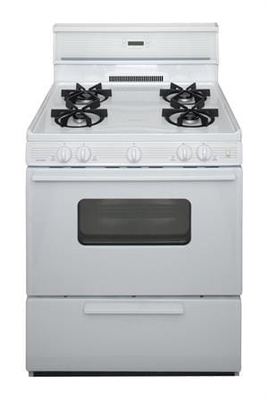 Premier Natural Gas Range/Stove Premier SMK240OP 30" Electronic Ignition Gas Range with 4 Sealed Variable Burners White