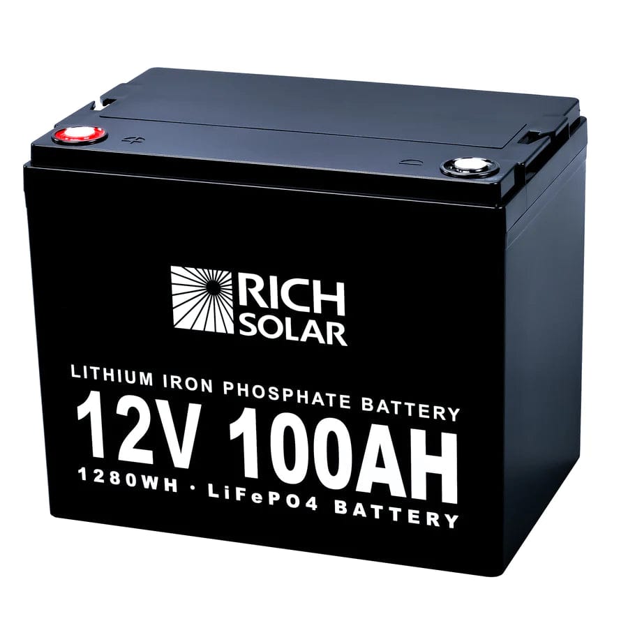 Rich Solar Solar Batteries 12V 100Ah LiFePO4 Lithium Iron Phosphate Battery - Free Shipping!