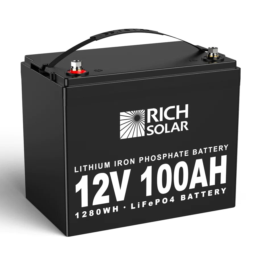 Rich Solar Solar Batteries 12V 100Ah LiFePO4 Lithium Iron Phosphate Battery - Free Shipping!