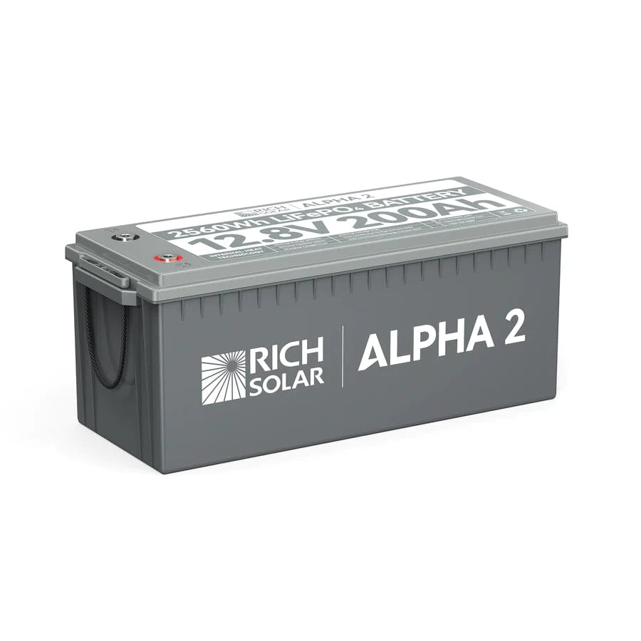 Rich Solar Solar Batteries 12V 200Ah LiFePO4 Lithium Iron Phosphate Battery w/ Internal Heating and Bluetooth Function
