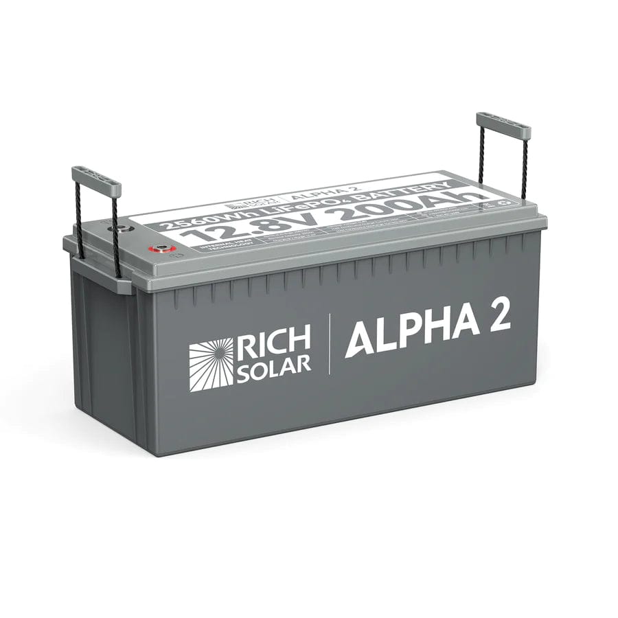 Rich Solar Solar Batteries 12V 200Ah LiFePO4 Lithium Iron Phosphate Battery w/ Internal Heating and Bluetooth Function