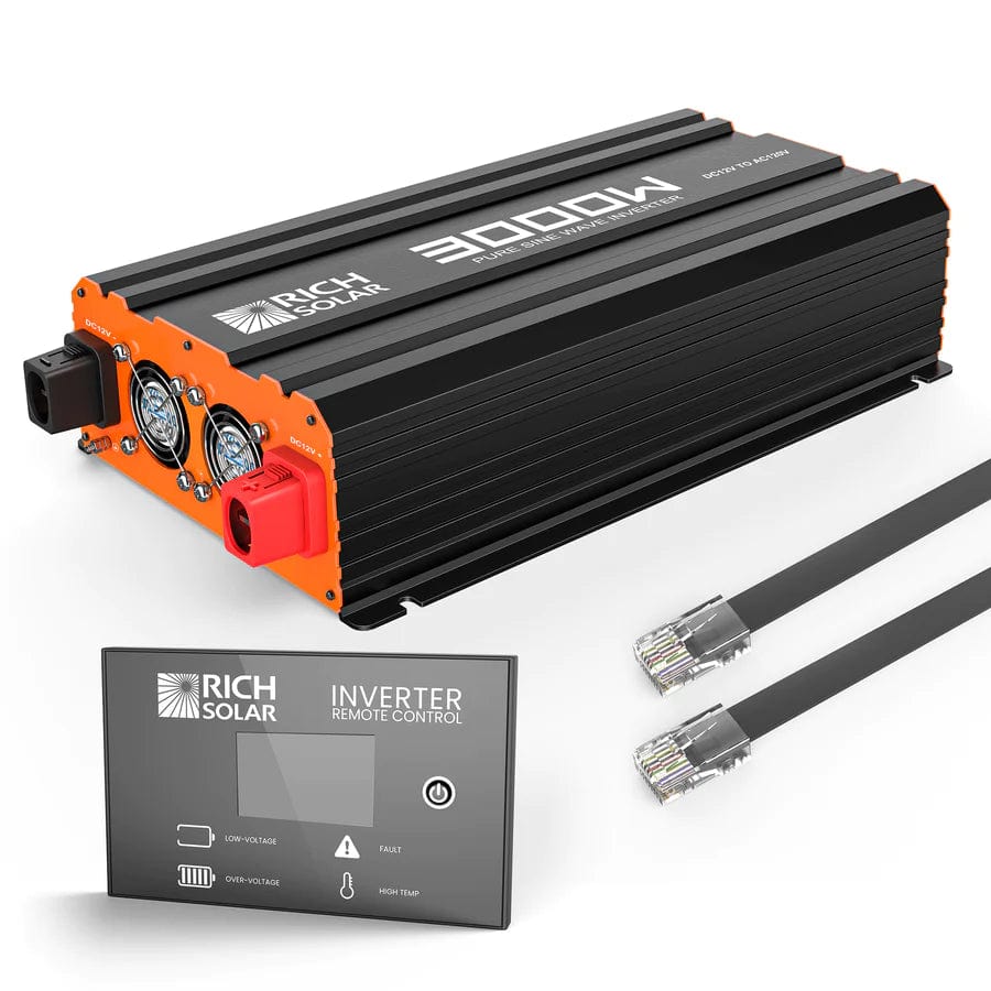 Rich Solar Solar Charge Controllers and Inverters 3000 Watt 12 Volt Industrial Pure Sine Wave Inverter - Free Shipping!