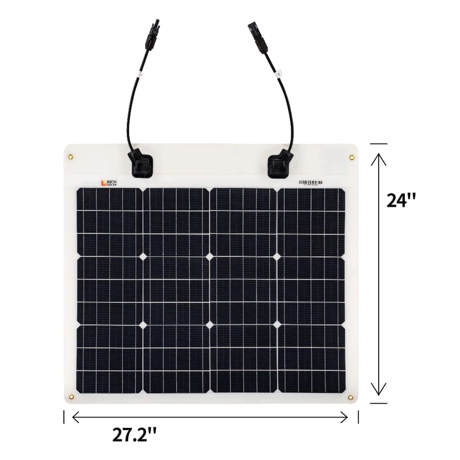 Rich Solar Solar Panels Copy of MEGA 100 FLEX | 100 Watt Monocrystalline Solar Panel | Best 12V Flexible Panel for VAN RVs and Off-Grid | High Efficiency - Free Shipping