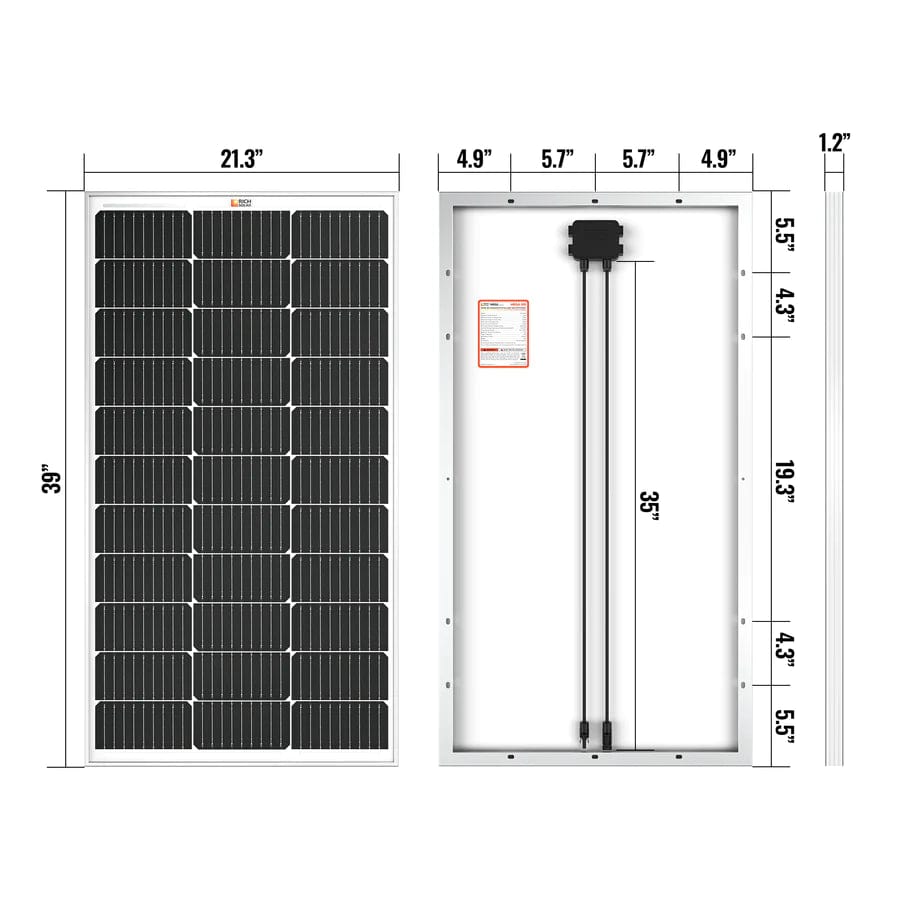 Rich Solar Solar Panels Copy of MEGA 200 Watt Monocrystalline Solar Panel | Best 24V Panel for RVs and Off-Grid | 25-Year Output Warranty | UL Certified - Free Shipping