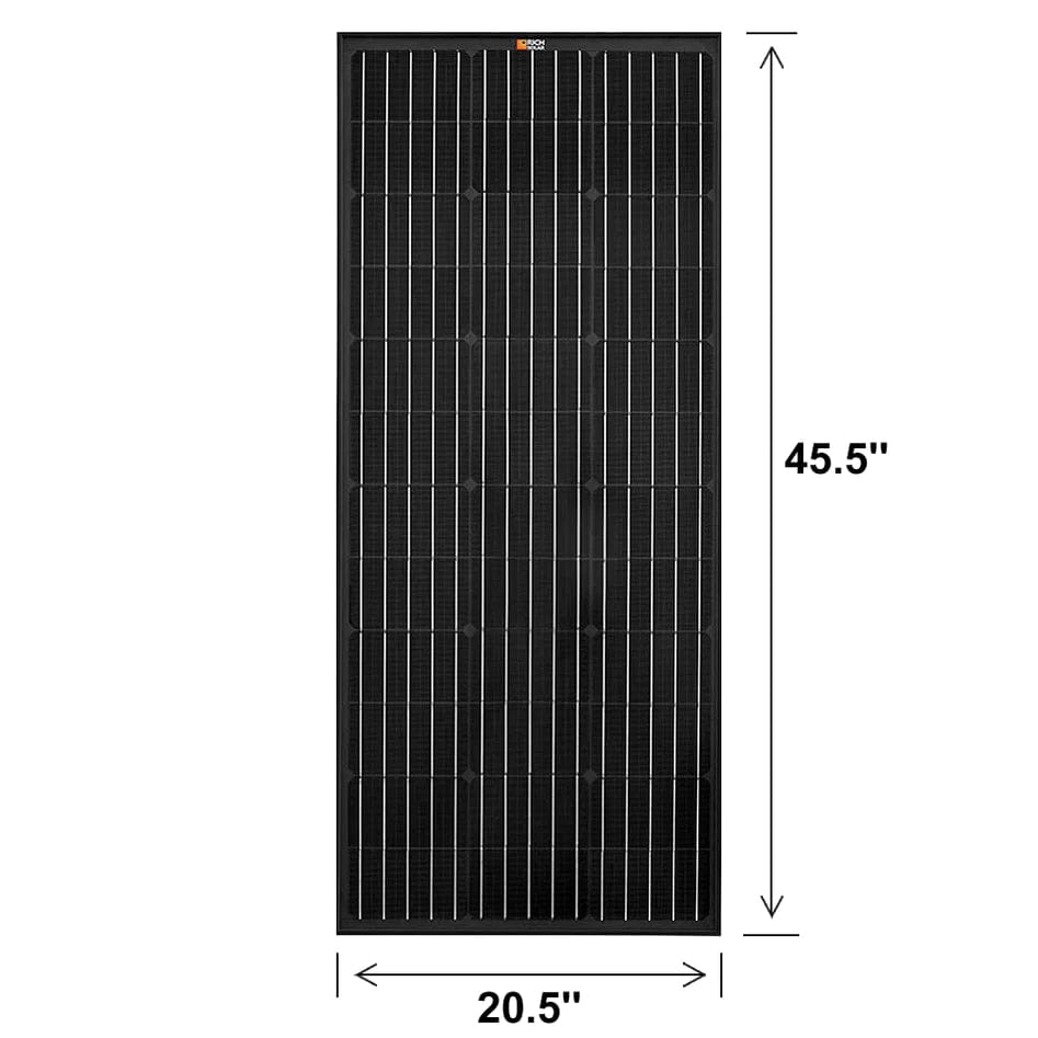 Rich Solar Solar Panels Mega 100 Watt 12v Solar Panel Black - Free Shipping!