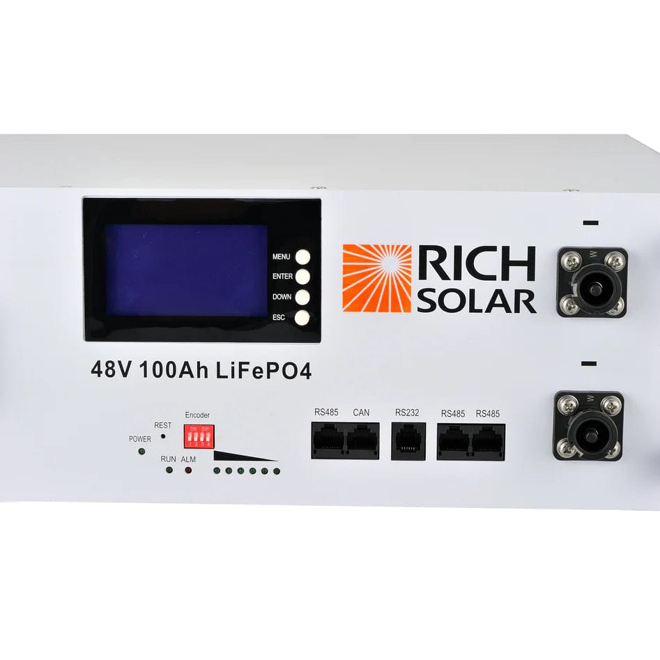 Rich Solar Solar Batteries Rich Solar 48v 100Ah Alpha 5 Lithium Iron Phosphate Server Rack Battery - Free Shipping!
