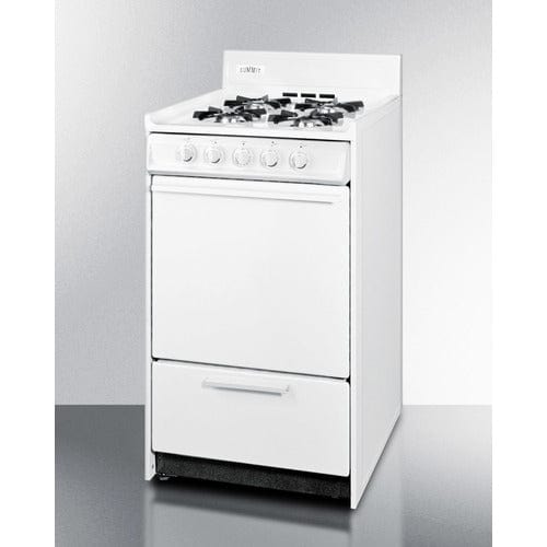 Summit Natural Gas Range/Stove Summit 20&quot; Wide Natural Gas Range, Battery Ignition (White) WNM110P