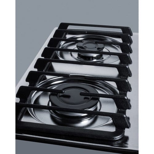 Summit Gas Cooktop Summit 24&quot; Wide 4-Burner Natural Gas Cooktop (Brushed Chrome) ZTL033S