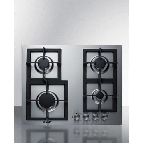 Summit Gas Cooktop Summit 24&quot; Wide 4-Burner Natural Gas Cooktop (Stainless Steel) GCJ4SS