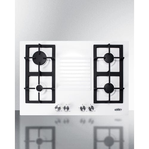 Summit Gas Cooktop Summit 30" Wide 4-Burner Natural Gas Cooktop (White) GC431W