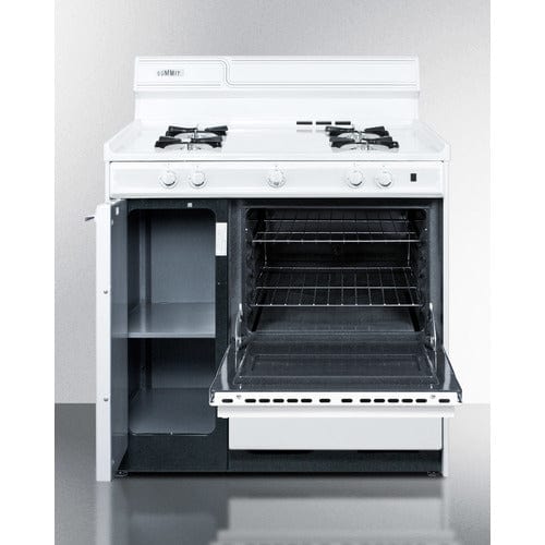 Summit Natural Gas Range/Stove Summit 36&quot; Wide Natural Gas Range, Battery Ignition (White) WNM430P