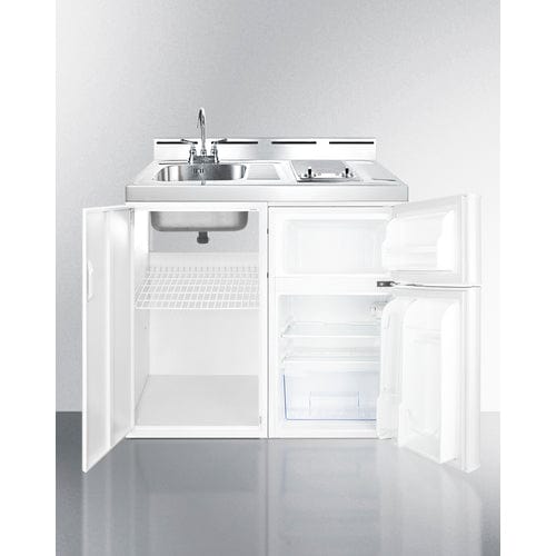 Summit Prefabricated Kitchens &amp; Kitchenettes Summit 39&quot; 39&quot; Wide All-In-One Kitchenette C39ELGLASS
