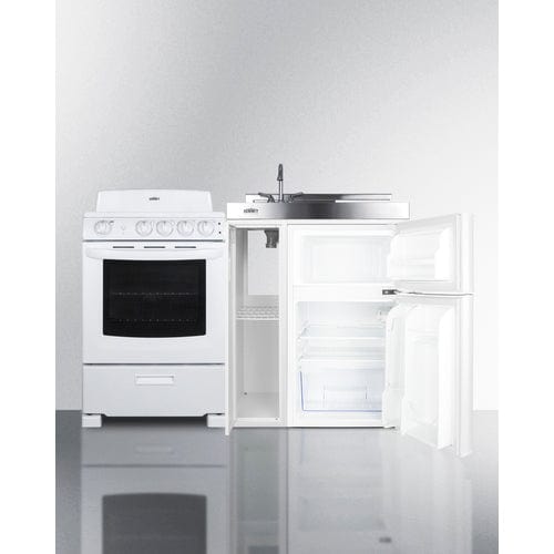 Summit Prefabricated Kitchens &amp; Kitchenettes Summit 54&quot; Wide All-in-One Kitchenette with Electric Coil Range ACK54COILW
