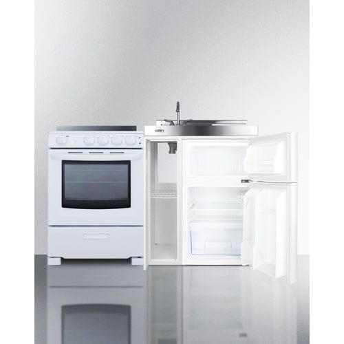 Summit Prefabricated Kitchens &amp; Kitchenettes Summit 54&quot; Wide All-in-One Kitchenette with Electric Range