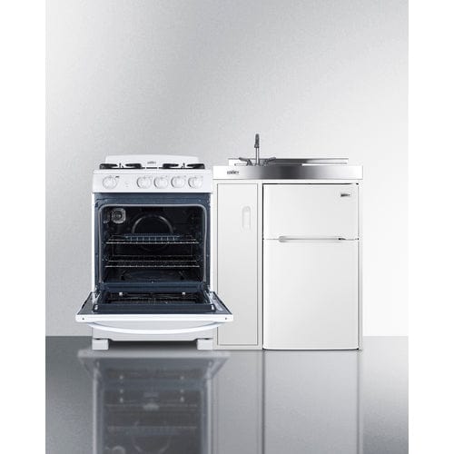 Summit Prefabricated Kitchens &amp; Kitchenettes Summit 54&quot; Wide All-in-One Kitchenette with Gas Range