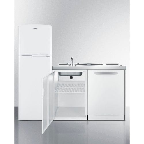 Summit Prefabricated Kitchens &amp; Kitchenettes Summit 71&quot; Wide All-In-One Kitchenette with Dishwasher ACKDW72