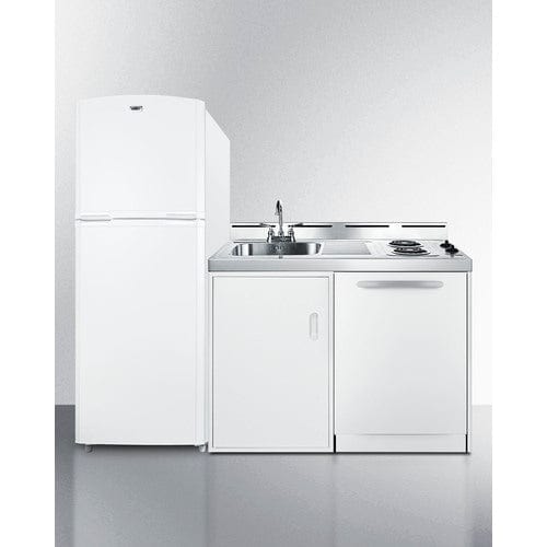 Summit Prefabricated Kitchens &amp; Kitchenettes Summit 75&quot; Wide All-In-One Kitchenette with Dishwasher ACKDW75