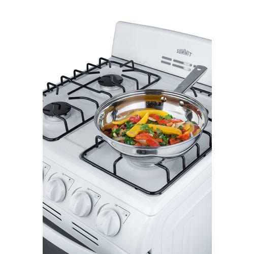 Summit Natural Gas Range/Stove Summit  RG244WS 24&quot; Electronic Spark Ignition Gas Range with 4 Sealed Variable Burners White