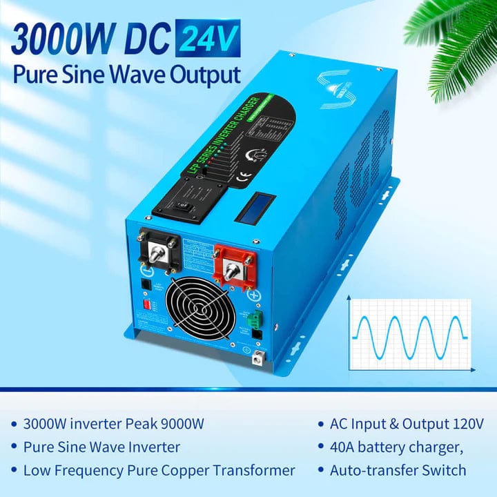 Sungold Power Solar Charge Controllers and Inverters 3000W DC 24V Pure Sine Wave Inverter With Charger - Free Shipping!