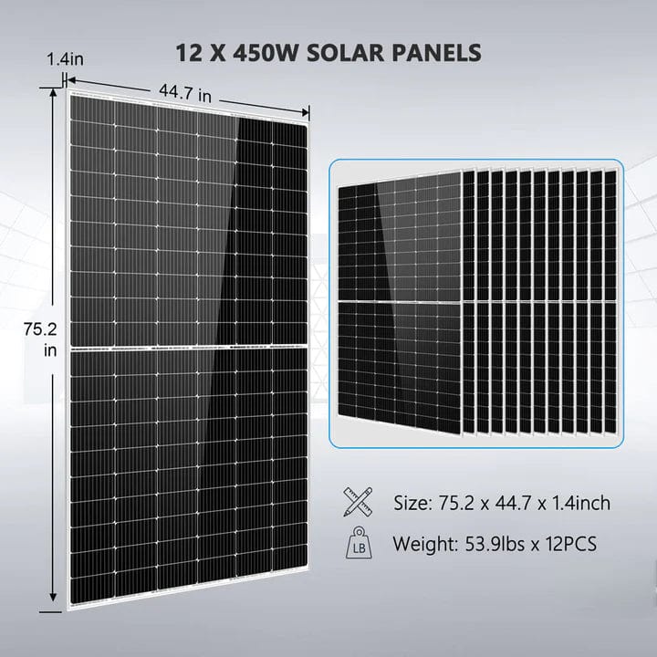 Sungold Power Complete Off Grid Solar Kit 8000W 48V 120V240V Output 10.24KWH Lithium Battery 5400 Watt Solar Panel SGK-8MAX - Free Shipping!