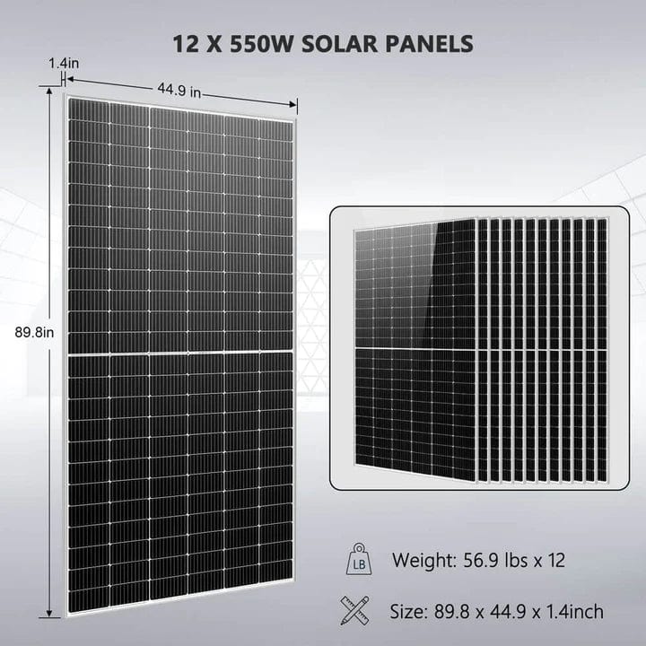 Sungold Power Off Grid Solar Kit 12 X 550 Watts Solar Panels 25.6kwh Lithium Battery 10kw Solar Inverter 48vdc 120v/240v Sgr-10k25s