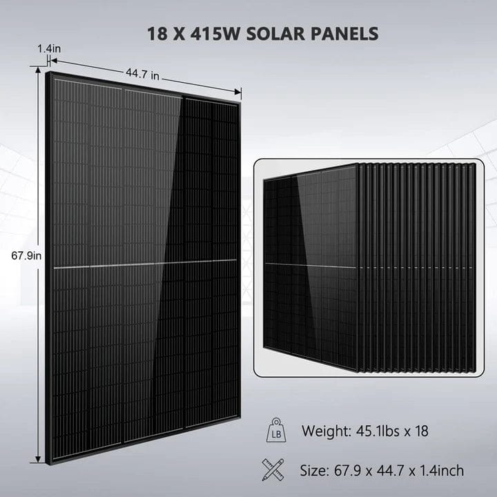 Sungold Power Copy of Off-Grid Solar Kit 13000W 48VDC 120V/240V LifePO4 20.48KWH Lithium Battery 14 X 415 Watts Solar Panels SGR-13KM - Free Shipping!