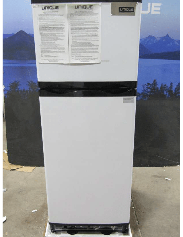 Unique Scratch and Dent or Pre-Owned Off-Grid Appliances New Scratch and Dent Unique 10 cu/ft Propane Refrigerator Dual Power (Propane/110V)  2.1 cu/ft Freezer UGP­10C SM S/S (Stainless) Serial #12372