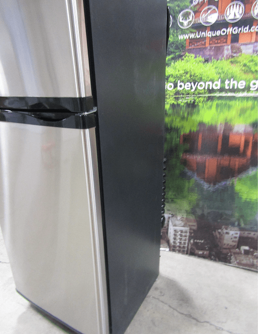 Unique Scratch and Dent or Pre-Owned Off-Grid Appliances New Scratch and Dent Unique 10 cu/ft Propane Refrigerator Dual Power (Propane/110V)  High End Interior 2.1 cu/ft Freezer UGP­10C SM SS (Stainless) Serial #15218