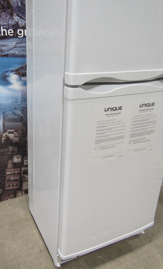 Unique Scratch and Dent or Pre-Owned Off-Grid Appliances New Scratch &amp; Dent Unique 6.4 cu/ft Propane Refrigerator Dual Power (Propane/110V) High End Interior UGP­6C SM W (White) Serial #5389
